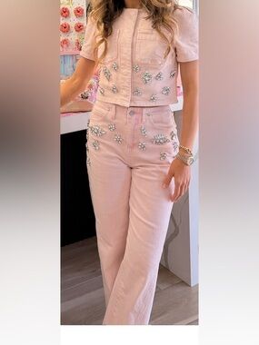 Pink Embellished Two-Piece Set
